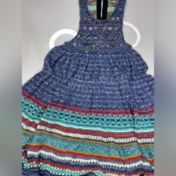 Free People Catching Hearts Tunic Dress Women XS Blue Multicolored - Picture 2 of 6